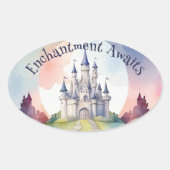 Sprookje Kasteel Party Ovale Sticker (Voorkant)