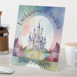 Sprookje Kasteel Party Reclamebord Met Voetstuk