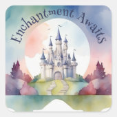 Sprookje Kasteel Party Vierkante Sticker (Voorkant)