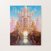 Sprookje Kasteel Roze Wit Goud Fantasy Kunst Legpuzzel (Verticaal)