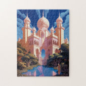 Sprookje Kasteel Roze Wit Goud Fantasy Kunst Legpuzzel (Verticaal)