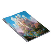 Sprookje Kasteel Roze Wit Goud Fantasy Kunst Notitieboek (Rechterzijde)