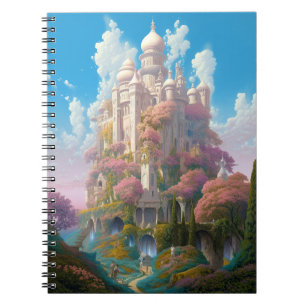 Sprookje Kasteel Roze Wit Goud Fantasy Kunst Notitieboek