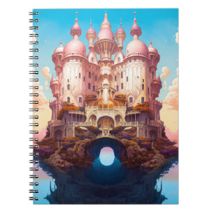 Sprookje Kasteel Roze Wit Goud Fantasy Kunst Notitieboek