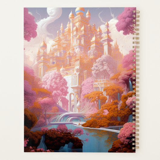 Sprookje Kasteel Roze Wit Goud Fantasy Kunst Planner (Achterkant)