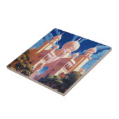 Sprookje Kasteel Roze Wit Goud Fantasy Kunst Tegeltje (Zijkant)