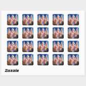 Sprookje Kasteel Roze Wit Goud Fantasy Kunst Vierkante Sticker (Vel)