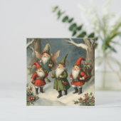  Sprookje Kerst Gnomen in het Bos Kaart (Staand voorkant)