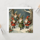  Sprookje Kerst Gnomen in het Bos Kaart (Voorkant / Achterkant in situ)