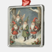  Sprookje Kerst Gnomen in het Bos Metalen Ornament (Links)