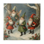  Sprookje Kerst Gnomen in het Bos Tegeltje (Voorkant)