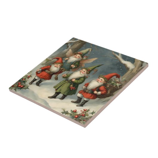  Sprookje Kerst Gnomen in het Bos Tegeltje (Zijkant)