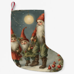 Sprookje Kerstmis Gnome Familie in Winterbos Kleine Kerstsok