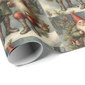 Sprookje Kerstmis Gnomen in het bos Cadeaupapier (Rol Hoek)