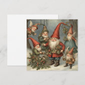 Sprookje Kerstmis Gnomen in het bos Feestdagenkaart (Voorkant / Achterkant)