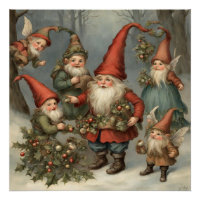 Sprookje Kerstmis Gnomen in het bos