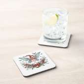 Sprookje Kerstmis Vlinder Bier Onderzetter (Rechterzijde)