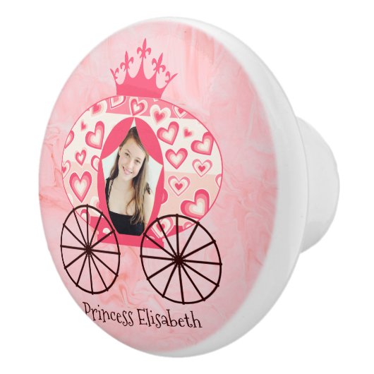 Sprookje Koninklijke Prinses Carriage Meisje Verja Keramische Knop (Rechts)