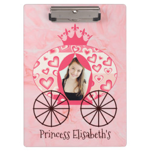 Sprookje Koninklijke Prinses Carriage Meisje Verja Klembord