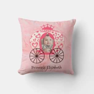 Sprookje Koninklijke Prinses Carriage Meisje Verja Kussen