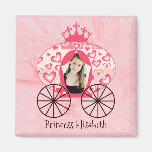 Sprookje Koninklijke Prinses Carriage Meisje Verja Magneet (Voorkant)