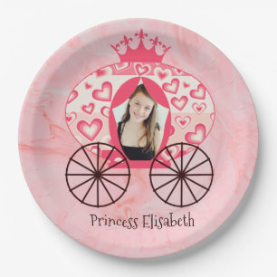 Sprookje Koninklijke Prinses Carriage Meisje Verja Papieren Bordje