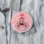 Sprookje Koninklijke Prinses Carriage Meisje Verja Ronde Button 4,0 Cm (In situ)