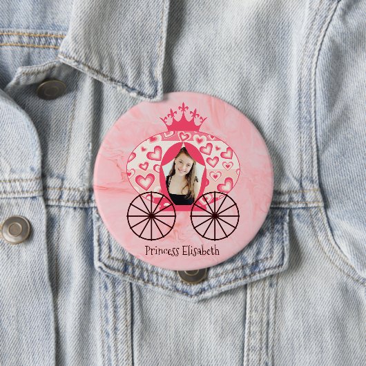 Sprookje Koninklijke Prinses Carriage Meisje Verja Ronde Button 4,0 Cm (In situ)