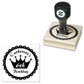 Sprookje Koninklijke Prinses Kroon Meisje Verjaard Rubberstempel (Gestempeld)