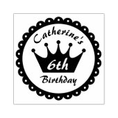 Sprookje Koninklijke Prinses Kroon Meisje Verjaard Rubberstempel (Afrduk)