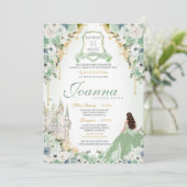 Sprookje Koninklijke Prinses Licht Mint Groene Qui Kaart (Staand voorkant)