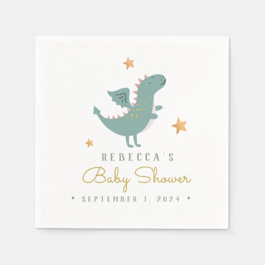 Sprookje Leuk Dragon Baby shower Servet (Voorkant)