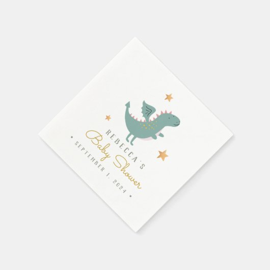 Sprookje Leuk Dragon Baby shower Servet (Hoek)
