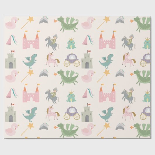 Sprookje Leuke Draak Cadeaupapier (Vlak)