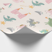 Sprookje Leuke Draak Cadeaupapier (Hoek)