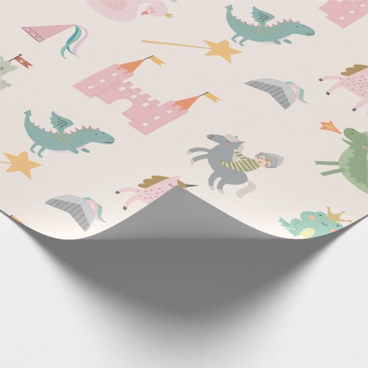 Sprookje Leuke Draak Cadeaupapier (Hoek)