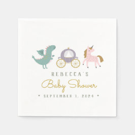 Sprookje Leuke Dragon Baby shower servetten