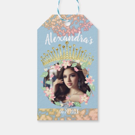 Sprookje Lief Zestien Prinses Foto Dank u Cadeaulabel (Achterkant)