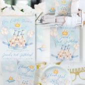 Sprookje magisch kasteel goud kroon blauwe ballonn cadeaupapier