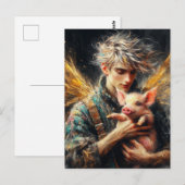 Sprookje met baby varken briefkaart (Voorkant / Achterkant)