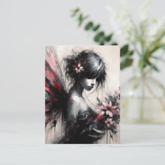 Sprookje met bloemen briefkaart (Staand voorkant)