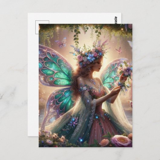 Sprookje met bloemen briefkaart (Voorkant / Achterkant)