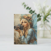 Sprookje met een camera Mixed Media Collage Briefkaart (Staand voorkant)