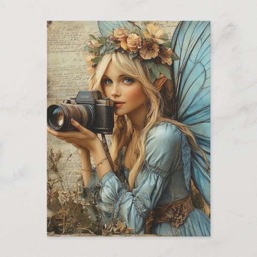 Sprookje met een camera Mixed Media Collage Briefkaart (Voorkant)