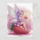 Sprookje met een glas Strawberry Punch Fantasy Briefkaart (Voorkant)