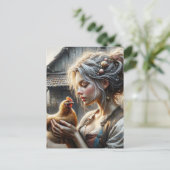 Sprookje met een kip briefkaart (Staand voorkant)