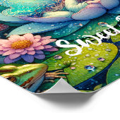 Sprookje met fee die slaapt op een bloem Persoonli Poster (Hoek)