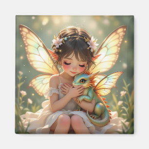 Sprookje met fee en draak   Chibi Anime Magneet