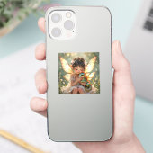 Sprookje met fee en draak | Chibi anime Sticker (Telefoon)