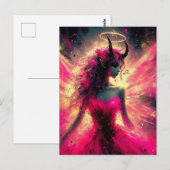 Sprookje met hoorns die haar Halo omhoog houden in Briefkaart (Voorkant / Achterkant)